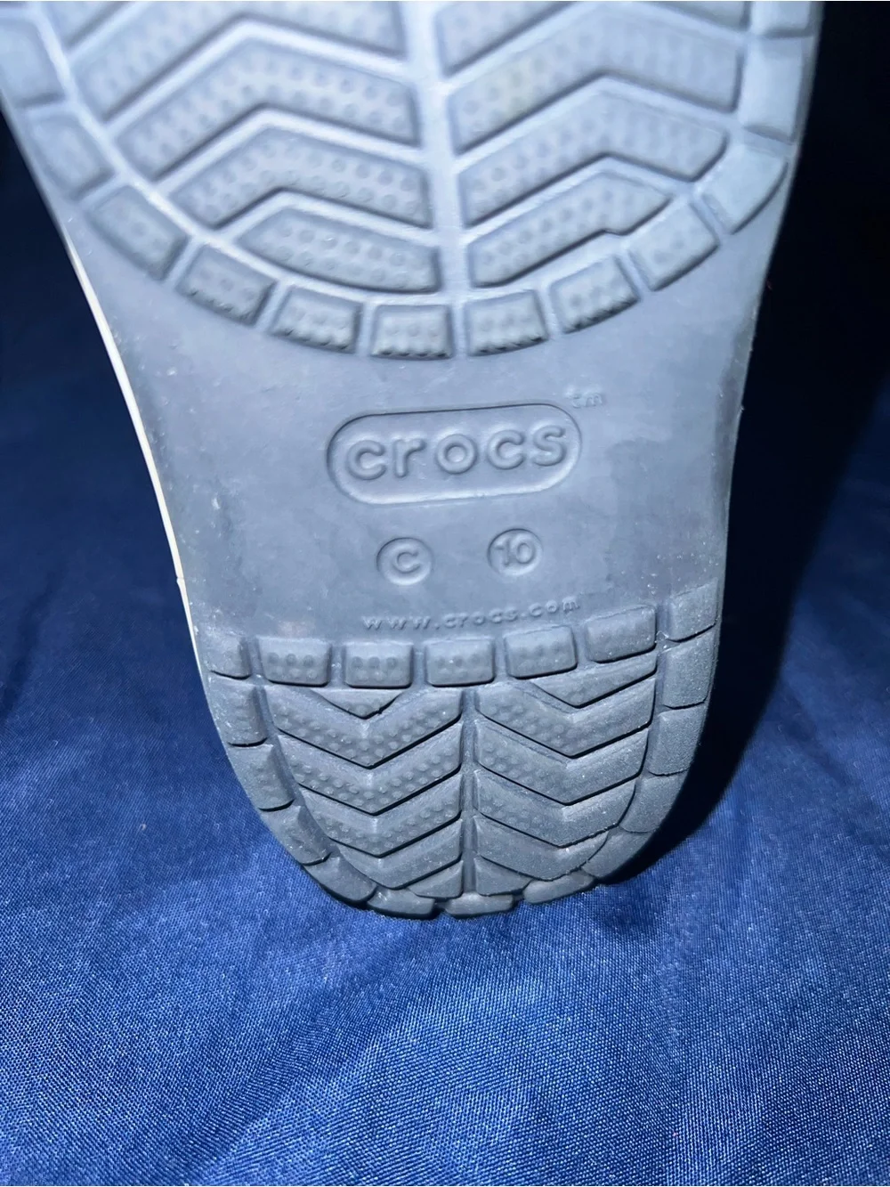 CROCS Kids Navy Clogs with Red and White Stripe